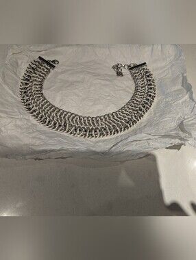 BCBG Silver-Tone Multi-Row Chain Necklace